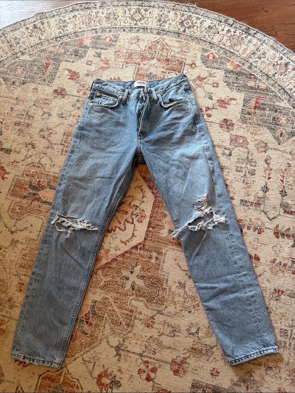 Agolde Jamie High rise classic distressed Straight-Leg Jeans size 26
